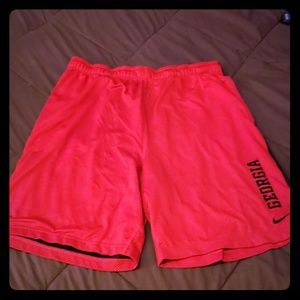 Red mesh dri-fit Nike shorts, GEORGIA